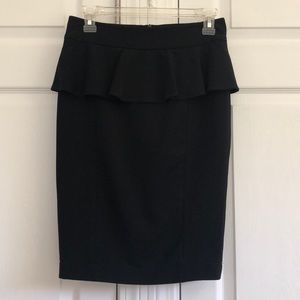 Black peplum pencil skirt size 0